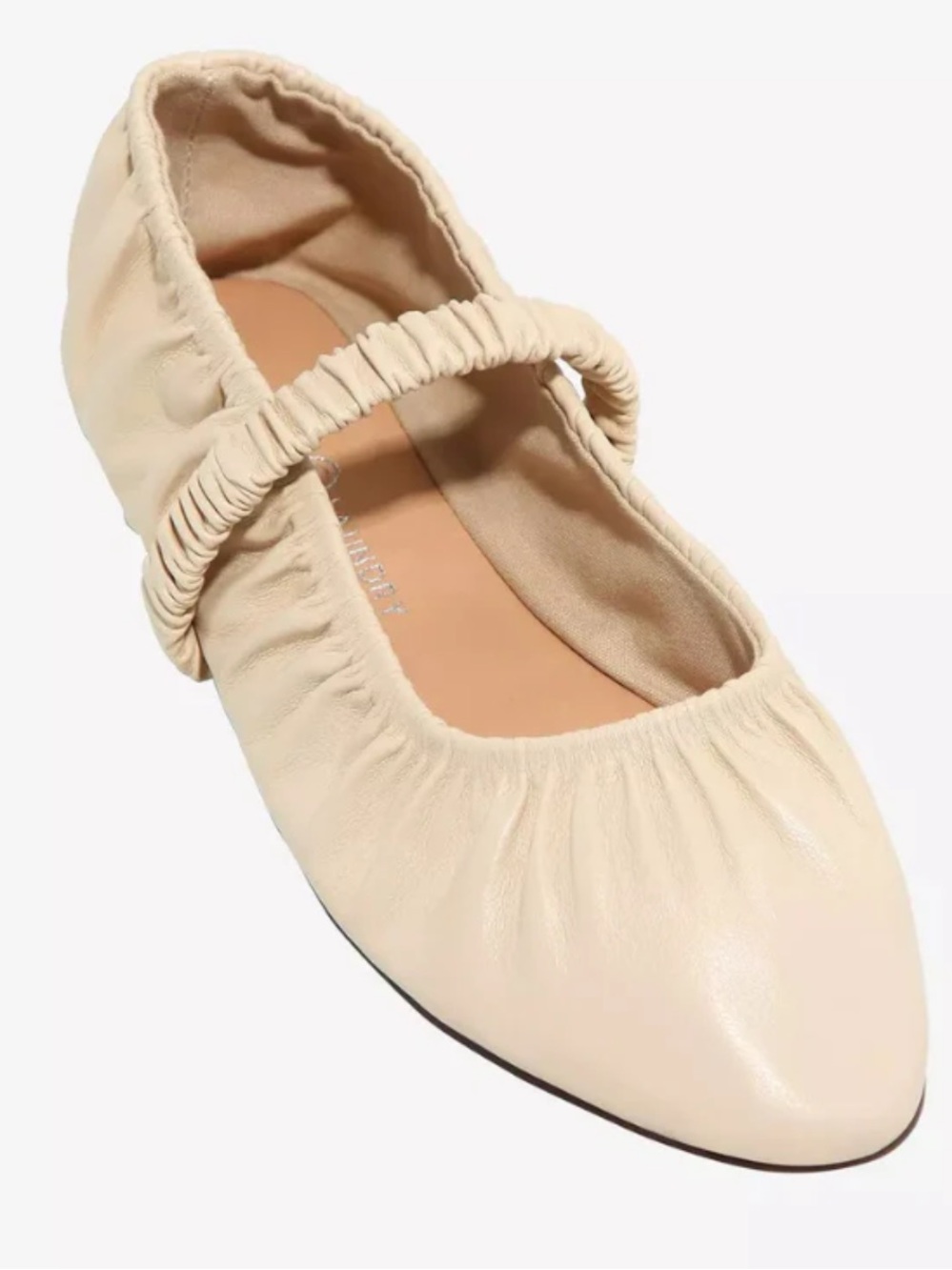 Chinese Laundry Cream Crinkled Mary Jane Ballet Flat
